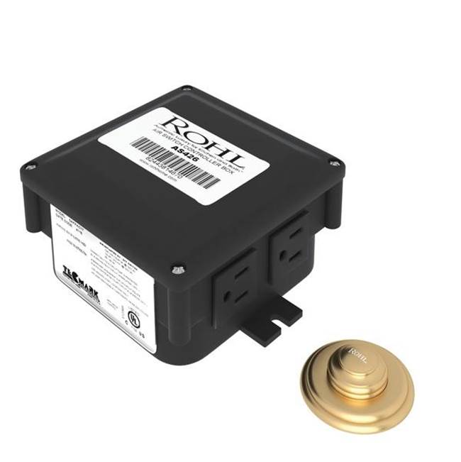 ROHL AS550SEG Waste Disposal Control Box With Air Switch Button In Satin English Gold