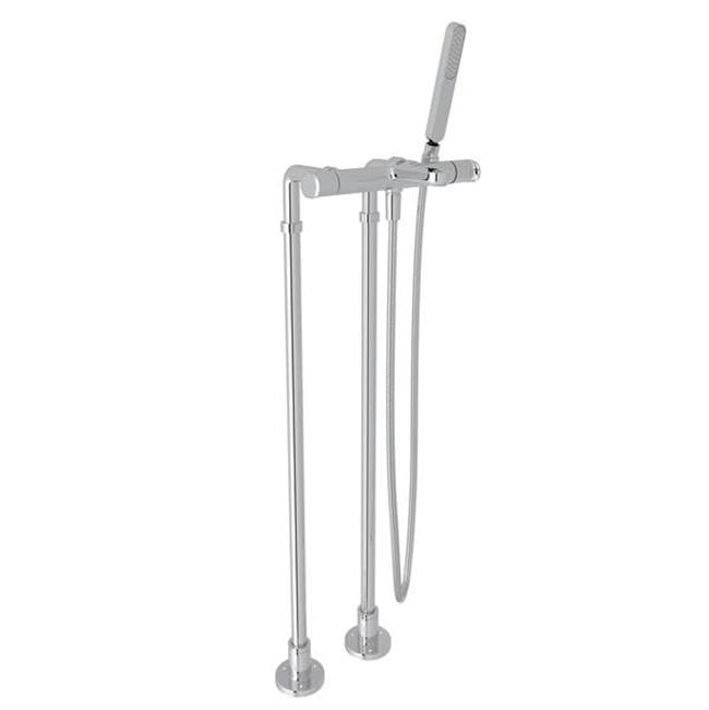 ROHL LVKIT2111NL-APC Meda Floor Mount Tub Filler In Polished Chrome