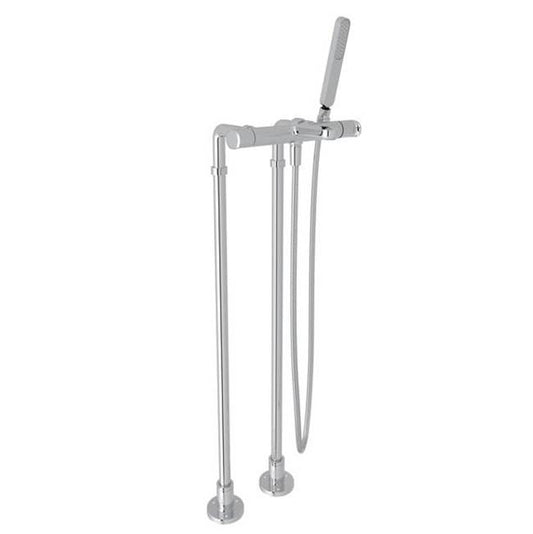 ROHL LVKIT2111NL-APC Meda Floor Mount Tub Filler In Polished Chrome
