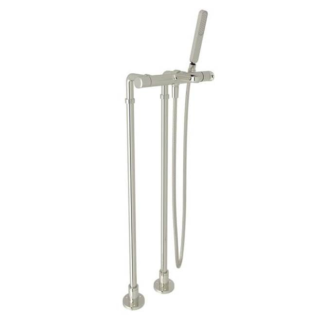 ROHL LVKIT2111NL-PN Meda Floor Mount Tub Filler In Polished Nickel