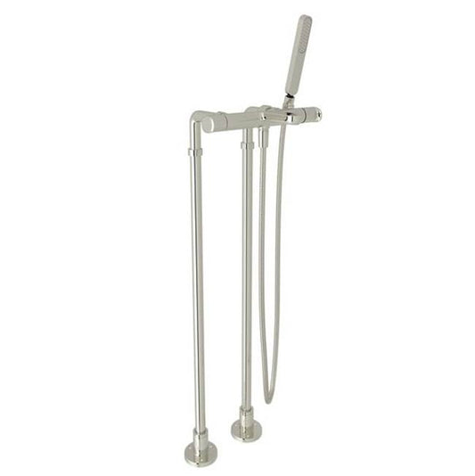 ROHL LVKIT2111NL-PN Meda Floor Mount Tub Filler In Polished Nickel