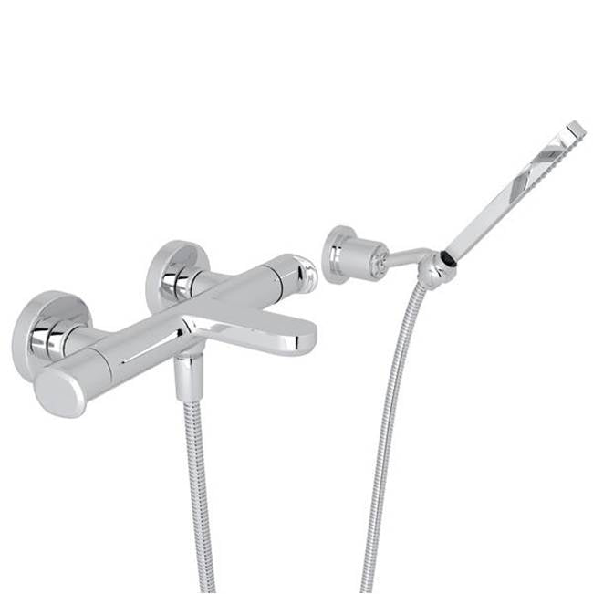ROHL LVKIT2113L-APC Meda Exposed Wall Mount Tub Filler In Polished Chrome