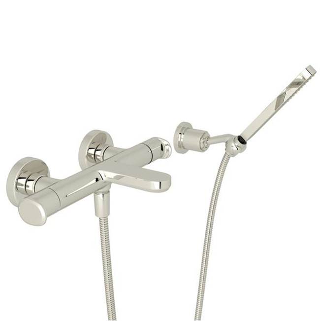 ROHL LVKIT2113L-PN Meda Exposed Wall Mount Tub Filler In Polished Nickel