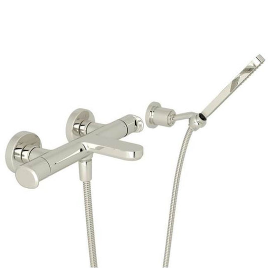 ROHL LVKIT2113L-PN Meda Exposed Wall Mount Tub Filler In Polished Nickel