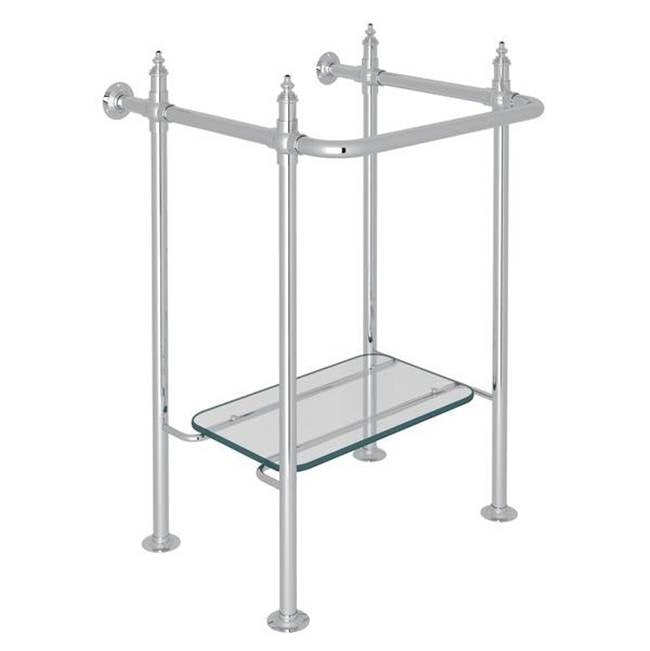ROHL RW2231APC Wash Stand With Glass Shelf In Polished Chrome