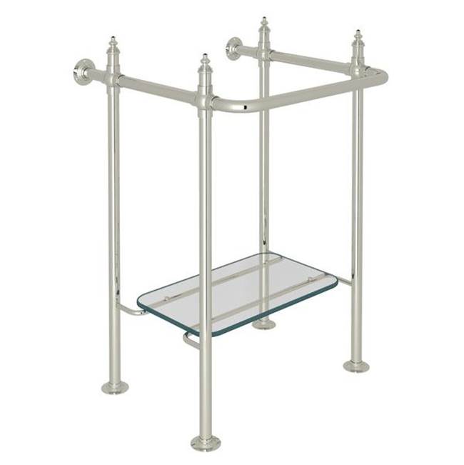 ROHL RW2231PN Wash Stand With Glass Shelf In Polished Nickel