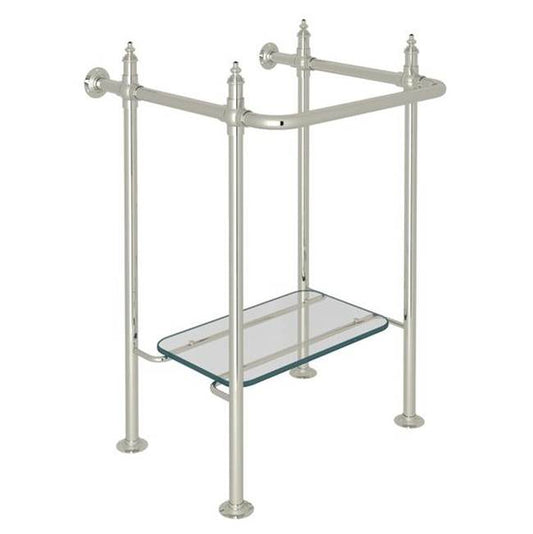 ROHL RW2231PN Wash Stand With Glass Shelf In Polished Nickel