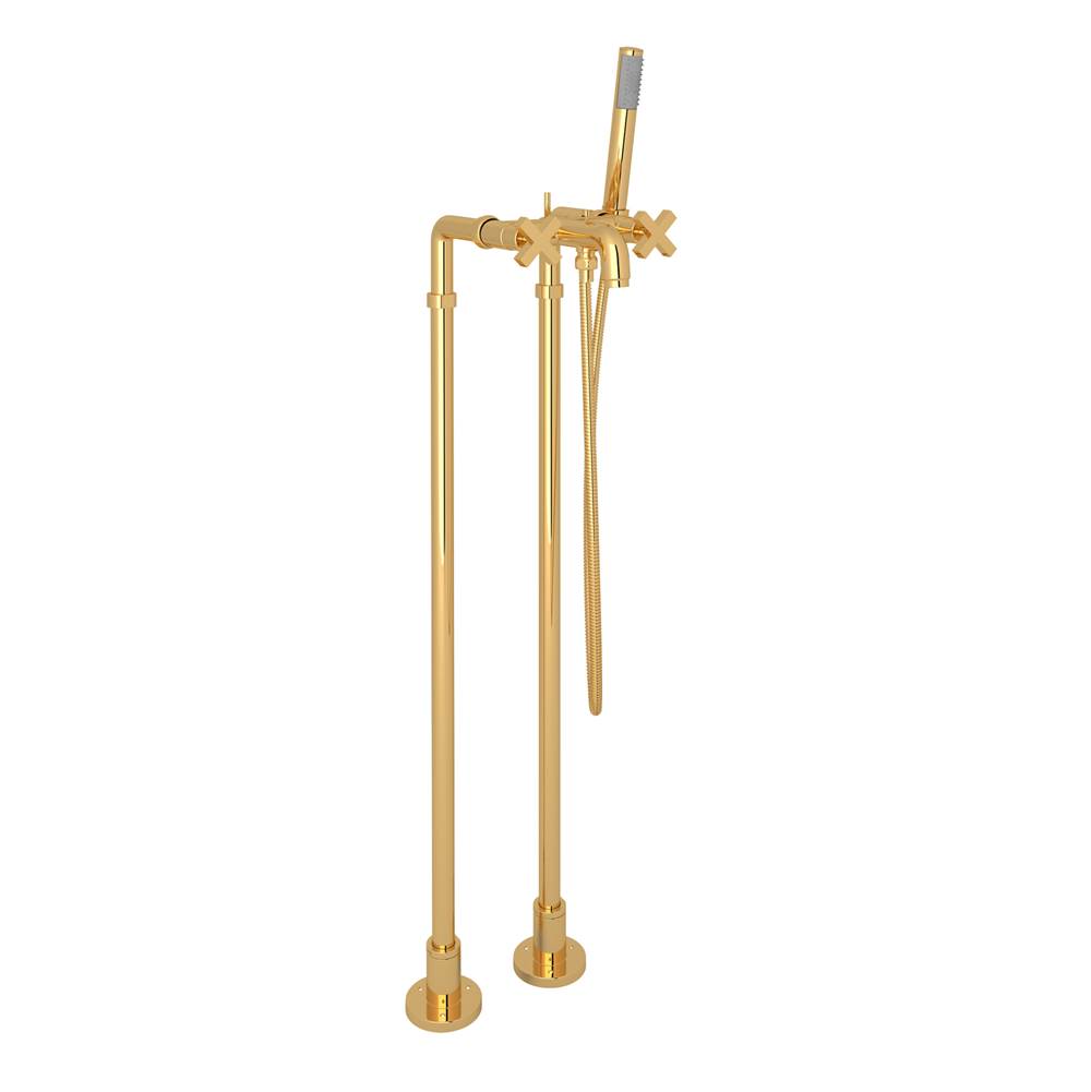 ROHL AKIT2202NXMIB Lombardia Floor Mount Tub Filler In Italian Brass