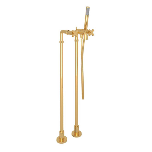 ROHL AKIT2202NXMIB Lombardia Floor Mount Tub Filler In Italian Brass