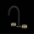 ROHL AM08D3IWMBA Amahle Widespread Lavatory Faucet With C-Spout In Matte Black/Antique Gold