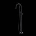 ROHL TEC06HF1IWMB Eclissi Single Hole Floor Mount Tub Filler Trim With C-Spout In Matte Black