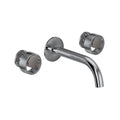 ROHL EC08W3IWPCN Eclissi Wall Mount Lavatory Faucet With C-Spout In Polished Chrome/Satin Nickel