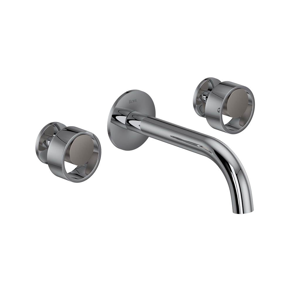 ROHL EC08W3IWPCN Eclissi Wall Mount Lavatory Faucet With C-Spout In Polished Chrome/Satin Nickel