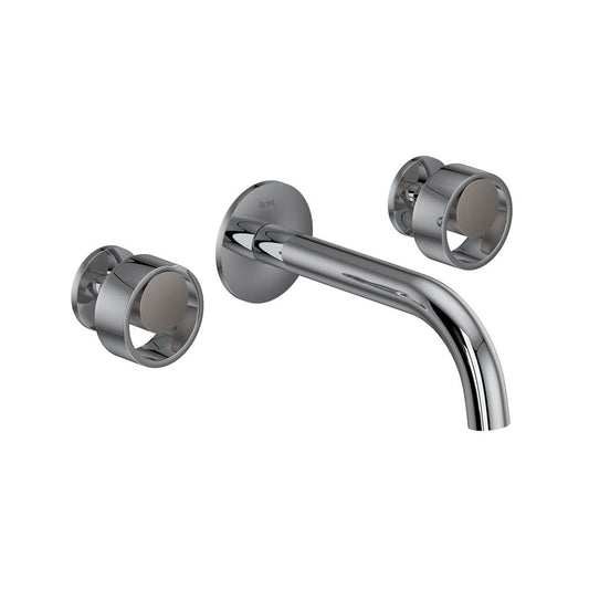 ROHL EC08W3IWPCN Eclissi Wall Mount Lavatory Faucet With C-Spout In Polished Chrome/Satin Nickel