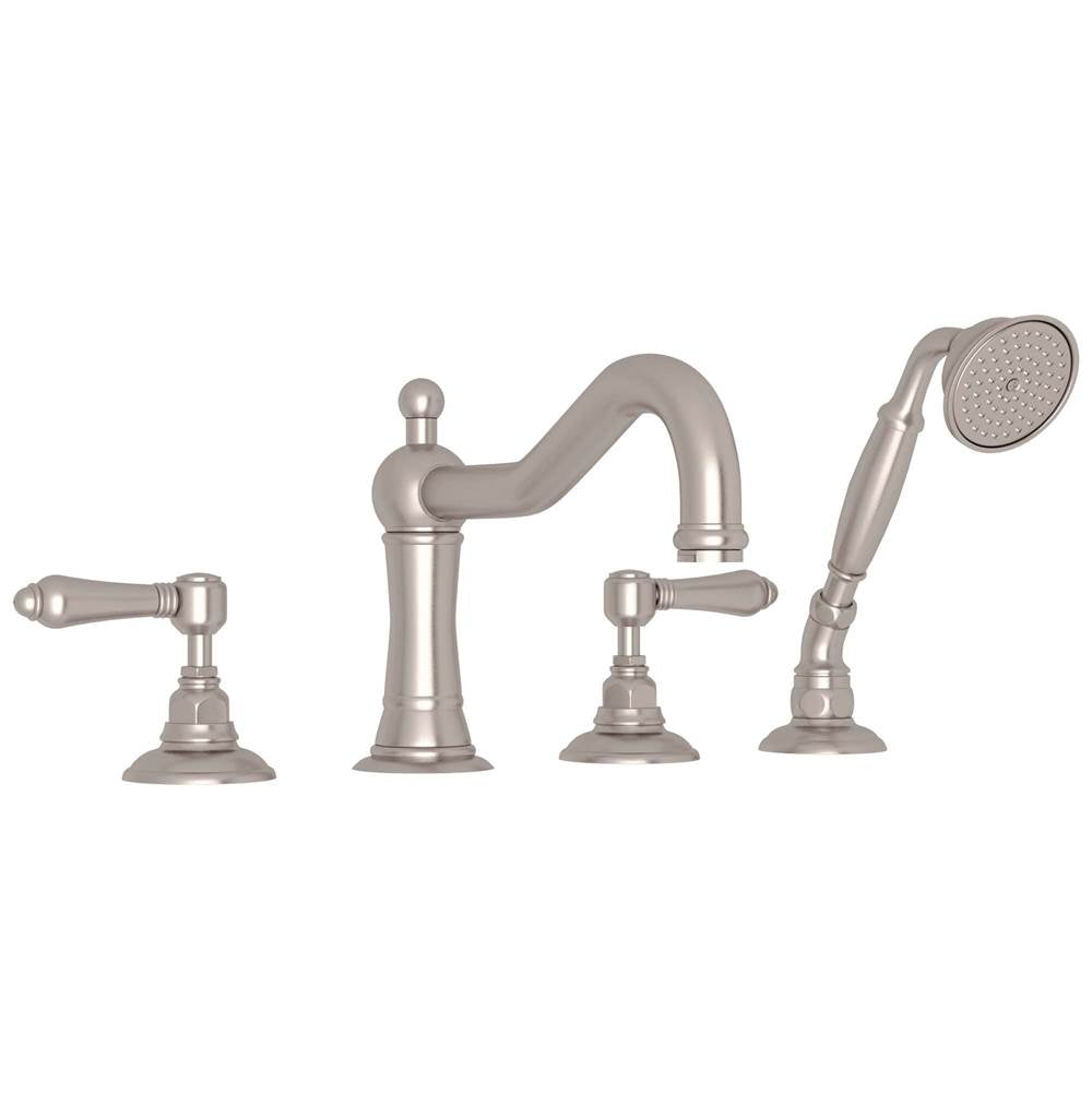 ROHL A1404LMSTN Acqui 4-Hole Deck Mount Tub Filler In Satin Nickel