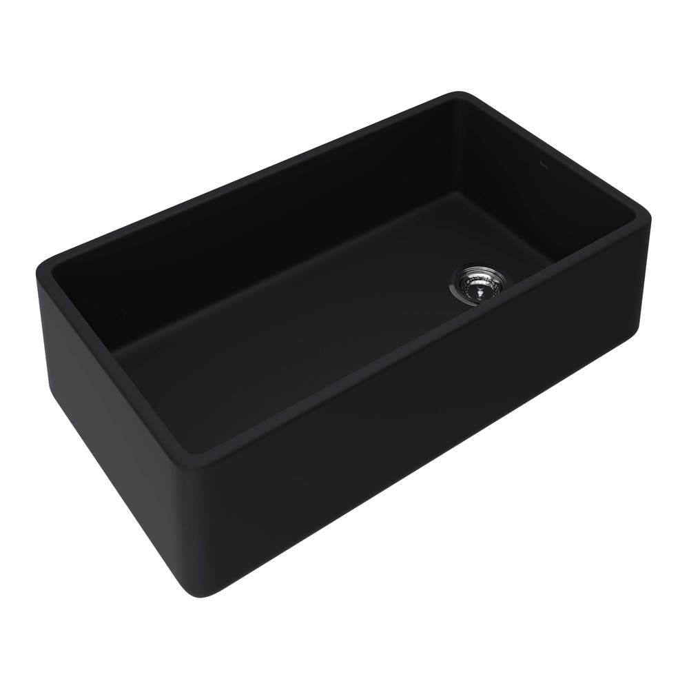 ROHL AL3620AF163 Allia 36" Fireclay Single Bowl Farmhouse Apron Front Kitchen Sink In Satin Black