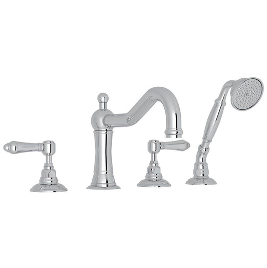 ROHL A1404LMAPC Acqui 4-Hole Deck Mount Tub Filler In Polished Chrome