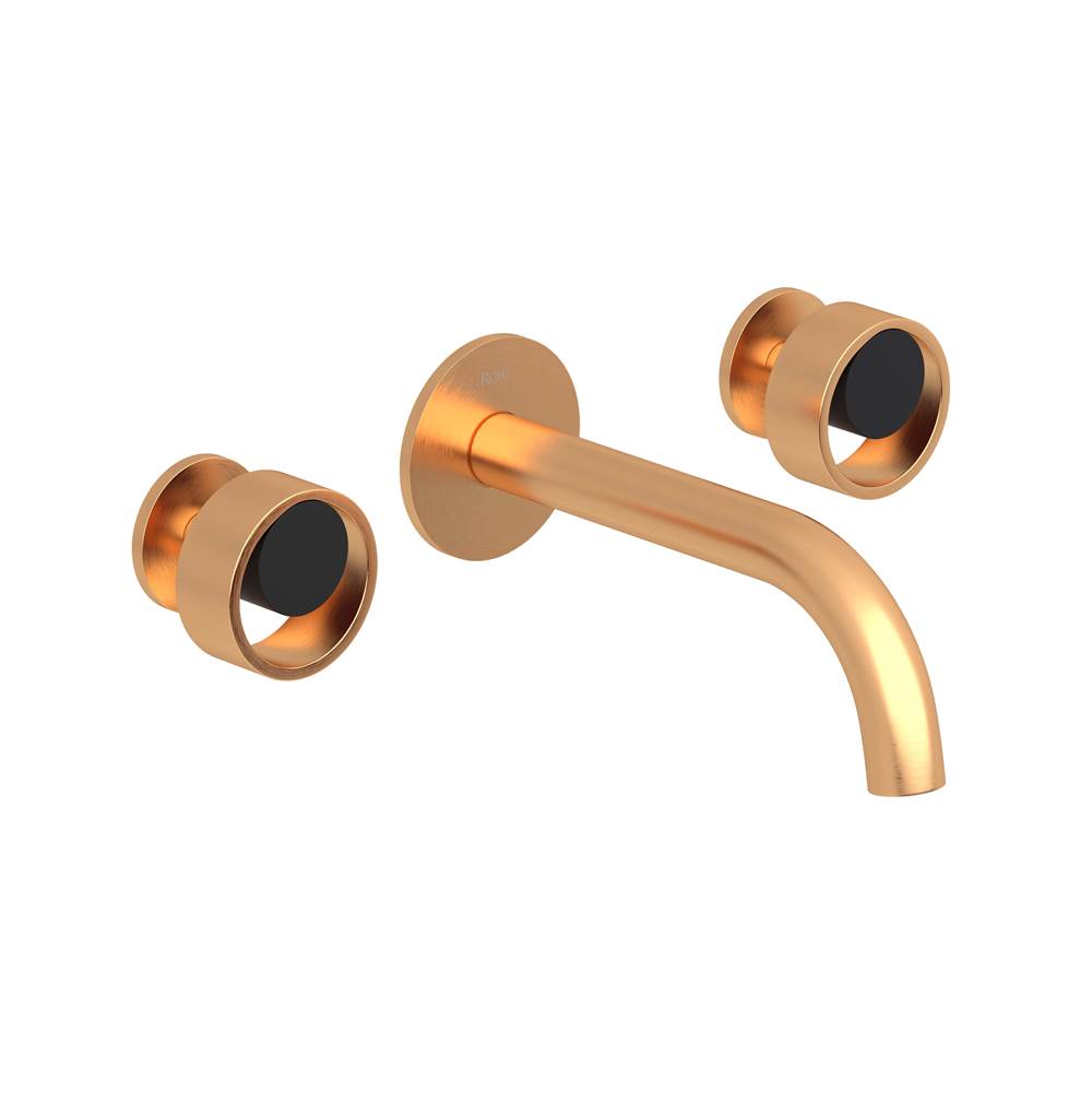 ROHL EC08W3IWSGB Eclissi Wall Mount Lavatory Faucet With C-Spout In Satin Gold/Matte Black
