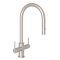 ROHL CY657L-STN-2 Pirellone Two Handle Pull-Down Kitchen Faucet In Satin Nickel