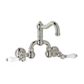 ROHL A1418LPPN-2 Acqui Wall Mount Bridge Lavatory Faucet With Column Spout In Polished Nickel