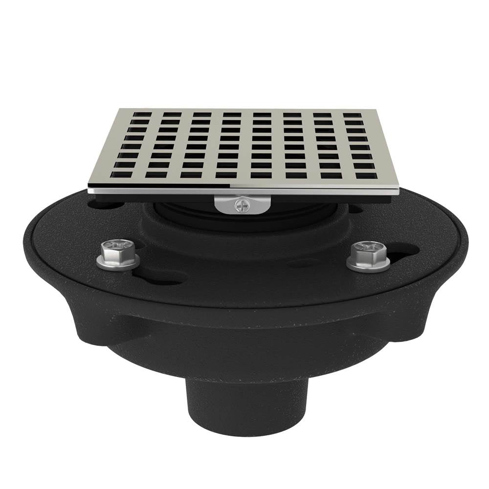 ROHL SDCI2-3143PN Cast Iron 2" No Hub Drain Kit With 3143 Matrix Decorative Cover In Polished Nickel