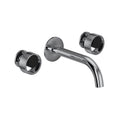 ROHL EC08W3IWPCB Eclissi Wall Mount Lavatory Faucet With C-Spout In Polished Chrome/Matte Black