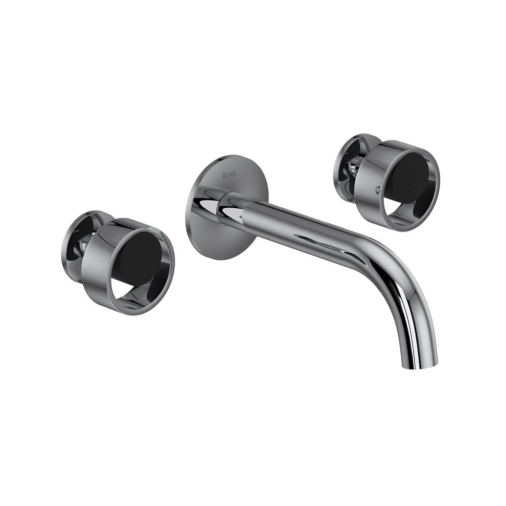 ROHL EC08W3IWPCB Eclissi Wall Mount Lavatory Faucet With C-Spout In Polished Chrome/Matte Black