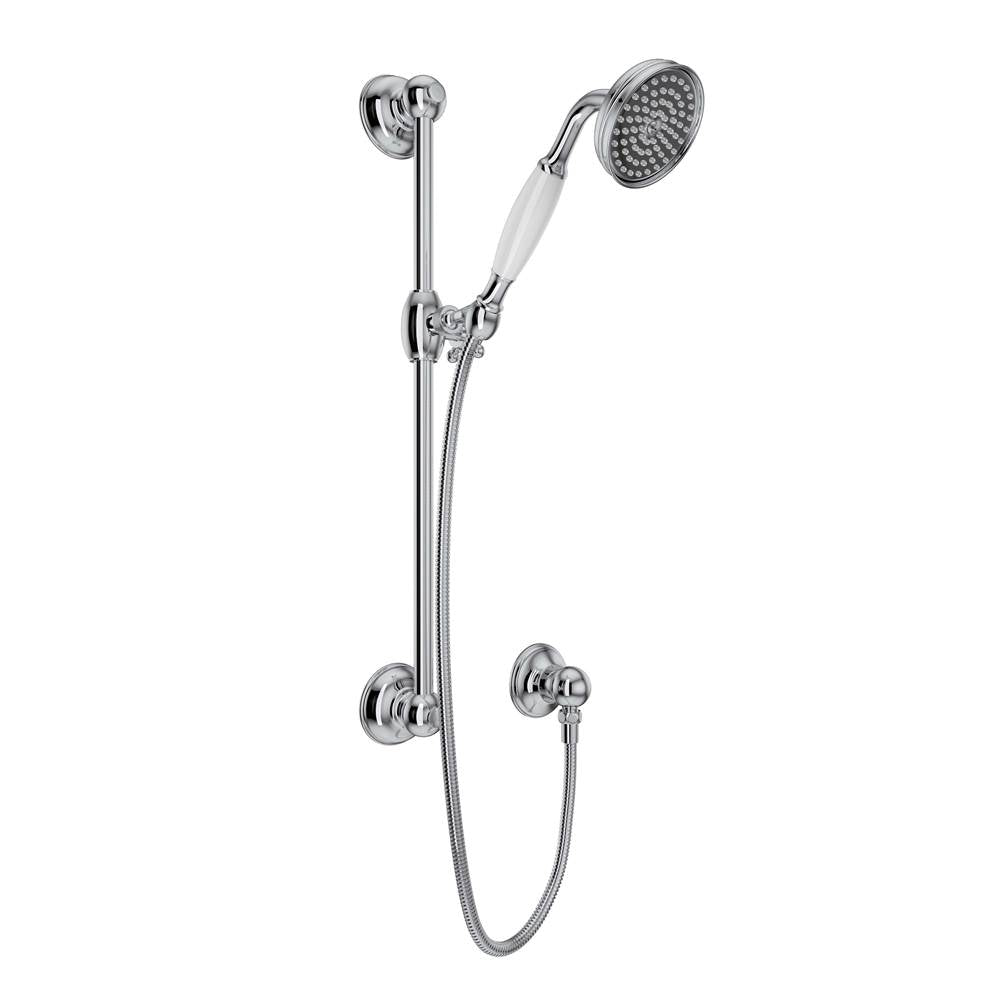 ROHL 1300EAPC Handshower Set With 22" Slide Bar and Single Function Handshower In Polished Chrome