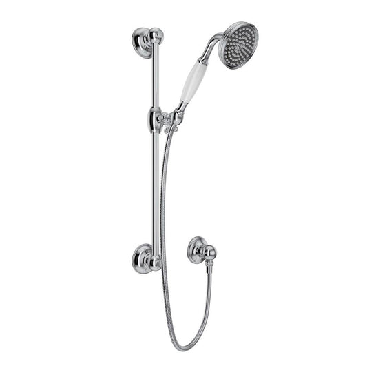 ROHL 1300EAPC Handshower Set With 22" Slide Bar and Single Function Handshower In Polished Chrome