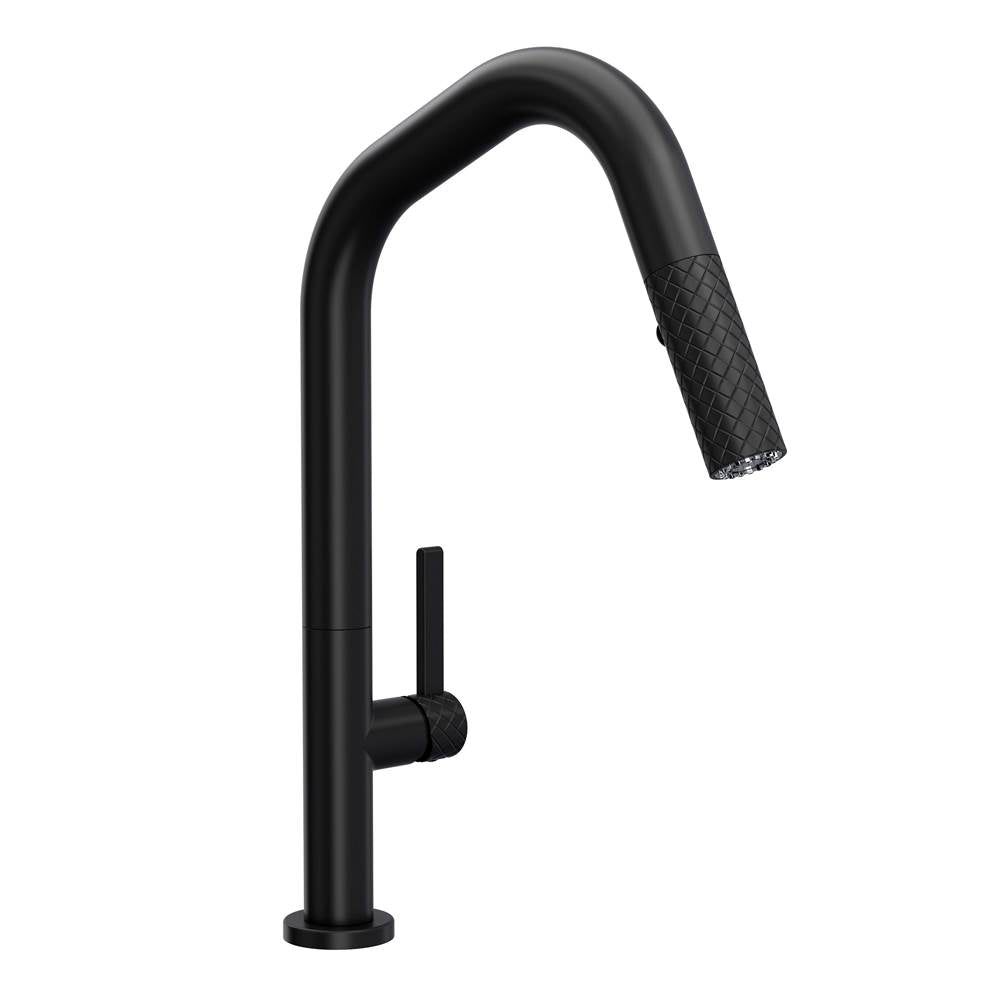ROHL TE56D1LMMB Tenerife Pull-Down Kitchen Faucet With U-Spout In Matte Black