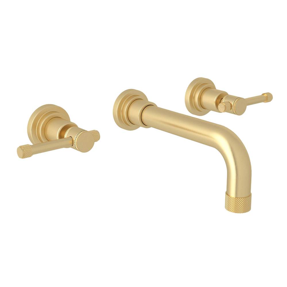 ROHL A3307ILSUBTO-2 Campo Wall Mount Lavatory Faucet In Satin Unlacquered Brass