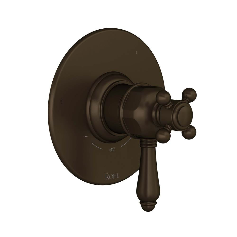 ROHL TTD47W1LMTCB 1/2" Therm & Pressure Balance Trim with 3 Functions (No Share) In Tuscan Brass