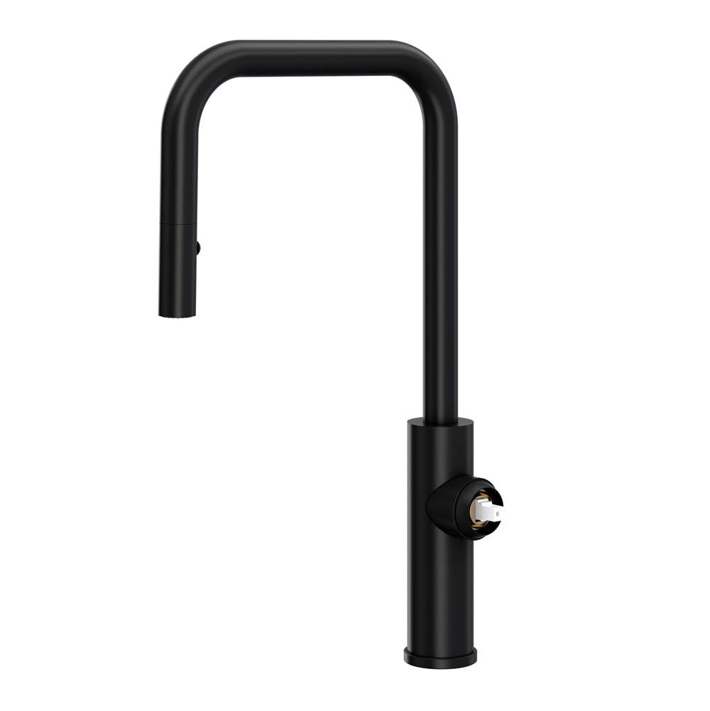 ROHL EC56D1MB Eclissi Pull-Down Kitchen Faucet With U-Spout - Less Handle In Matte Black