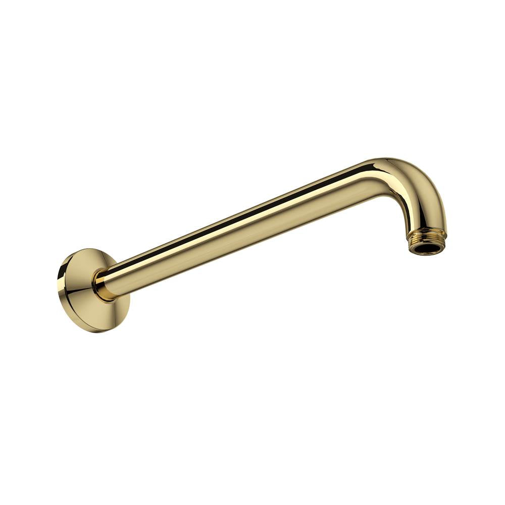 ROHL 1120/12ULB 12" Reach Wall Mount Shower Arm In Unlacquered Brass