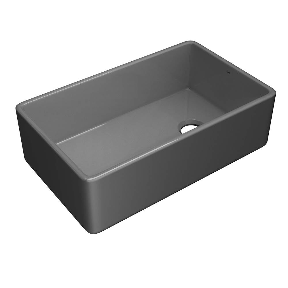 ROHL AL3220AF104 Allia 32" Fireclay Single Bowl Farmhouse Apron Front Kitchen Sink In Satin Grey
