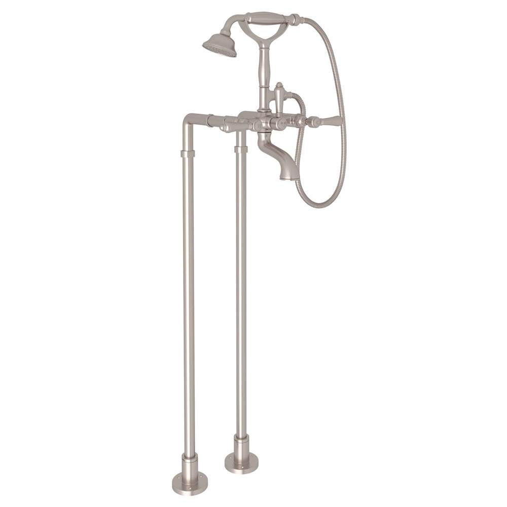 ROHL AKIT1401NLMSTN Floor Mount Tub Filler In Satin Nickel
