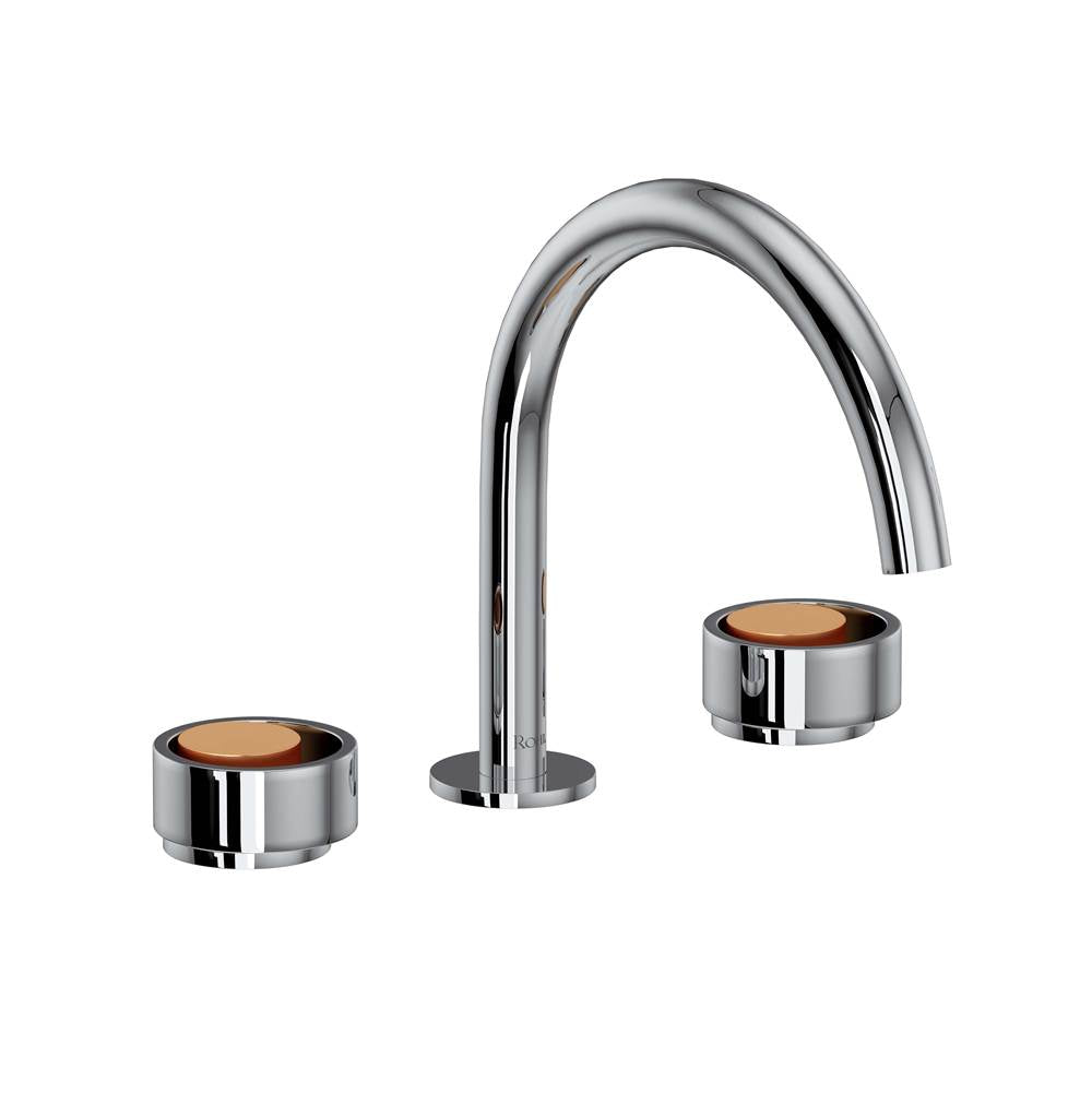 ROHL EC08D3IWPCG Eclissi Widespread Lavatory Faucet With C-Spout In Polished Chrome/Satin Gold