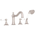 ROHL A1404LPSTN Acqui 4-Hole Deck Mount Tub Filler In Satin Nickel