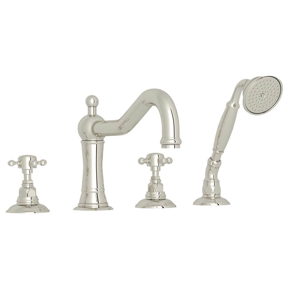 ROHL A1404XMPN Acqui 4-Hole Deck Mount Tub Filler In Polished Nickel
