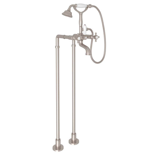 ROHL AKIT1401NXMSTN Floor Mount Tub Filler In Satin Nickel