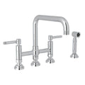 ROHL A3358ILWSAPC-2 Campo Bridge Kitchen Faucet With Side Spray In Polished Chrome