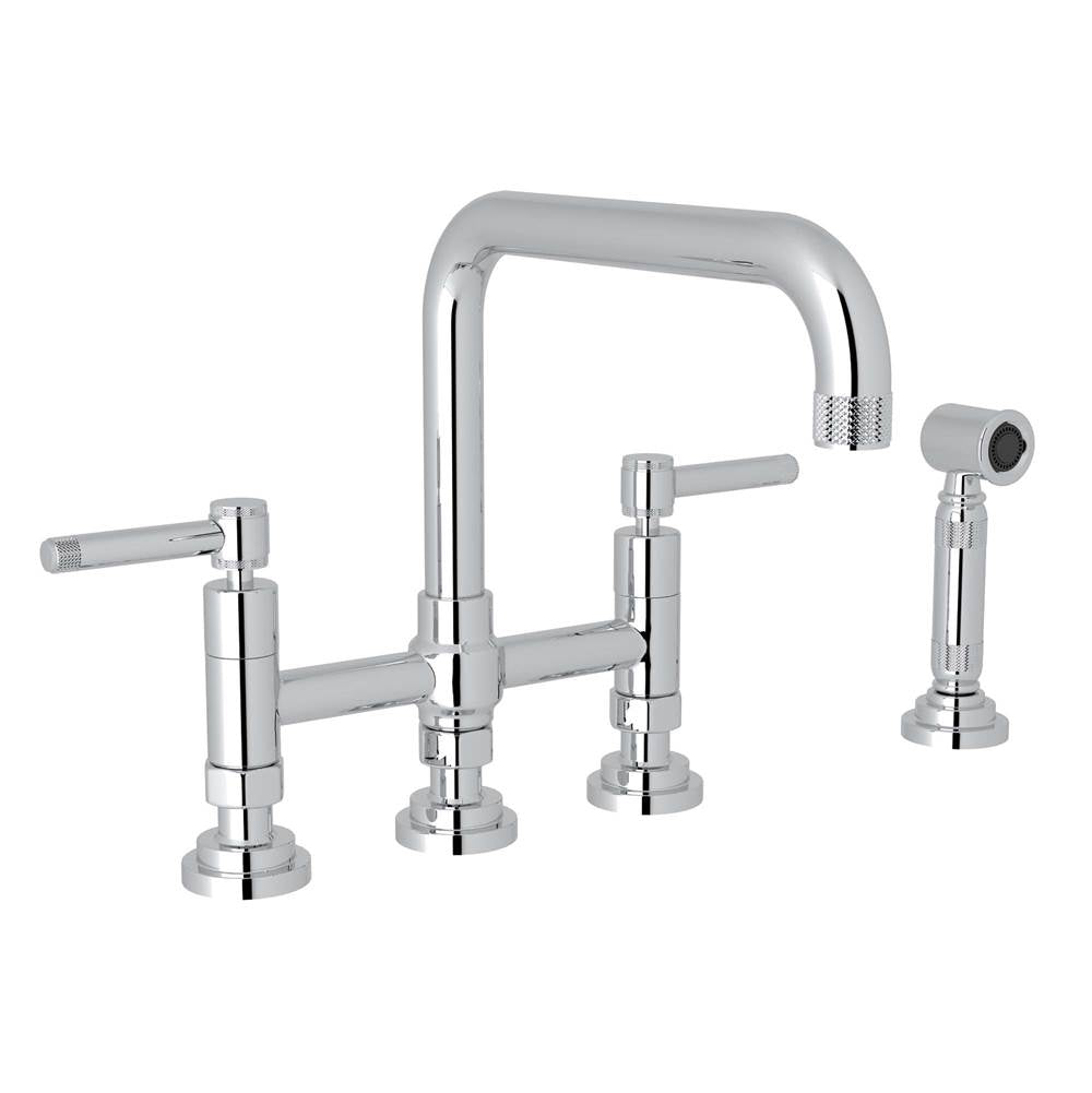 ROHL A3358ILWSAPC-2 Campo Bridge Kitchen Faucet With Side Spray In Polished Chrome