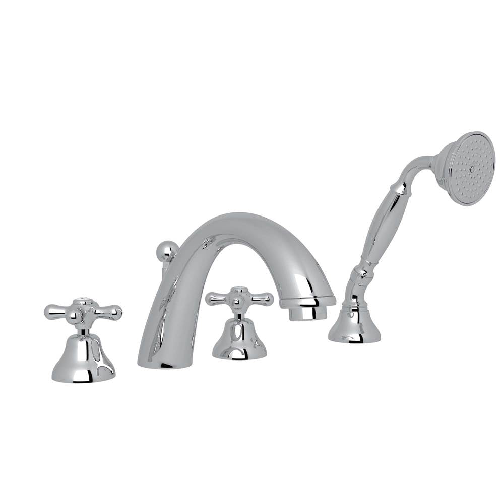 ROHL A2764XMAPC Verona 4-Hole Deck Mount Tub Filler In Polished Chrome