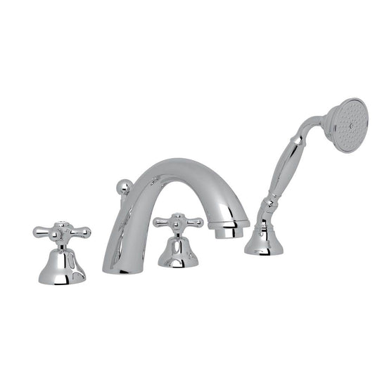 ROHL A2764XMAPC Verona 4-Hole Deck Mount Tub Filler In Polished Chrome
