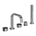 ROHL EC05D5IWPCB Eclissi 5-Hole Deck Mount Tub Filler With U-Spout In Polished Chrome/Matte Black
