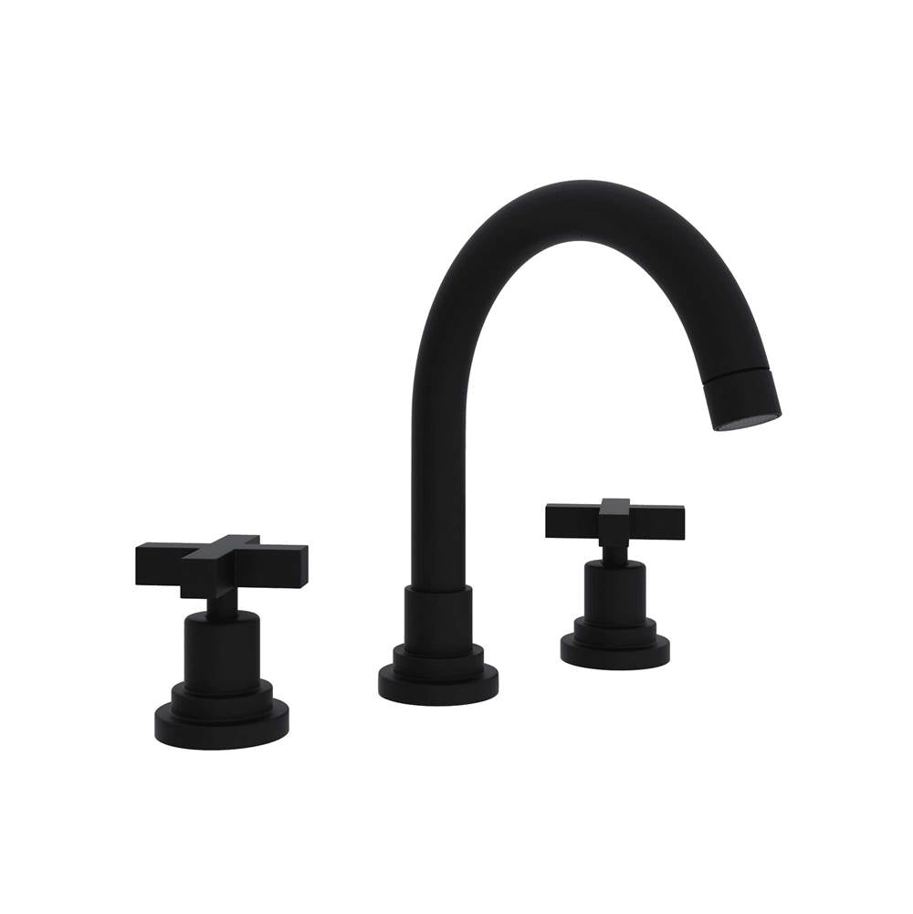 ROHL A2228XMMB-2 Lombardia Widespread Lavatory Faucet With C-Spout In Matte Black