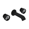 ROHL EC09W3IWMBC Eclissi Wall Mount Lavatory Faucet With U-Spout In Matte Black/Polished Chrome
