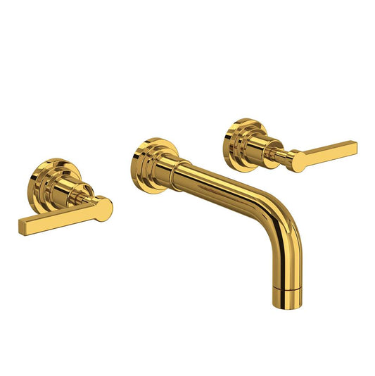 ROHL A2207LMULBTO-2 Lombardia Wall Mount Lavatory Faucet In Unlacquered Brass