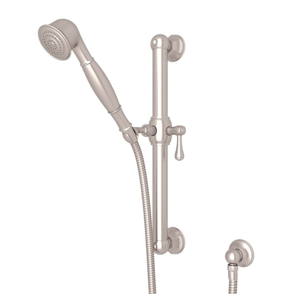 ROHL 1282STN Handshower Set With 24" Grab Bar and Single Function Handshower In Satin Nickel
