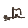 ROHL A1456LMTCB-2 Acqui Wall Mount Bridge Kitchen Faucet With Column Spout In Tuscan Brass